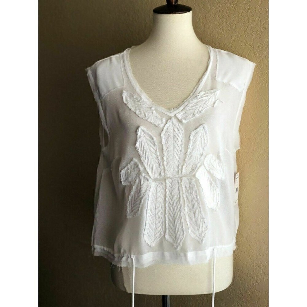 Free People Womens White pennies Sheer Storyteller - Picture 2 of 12